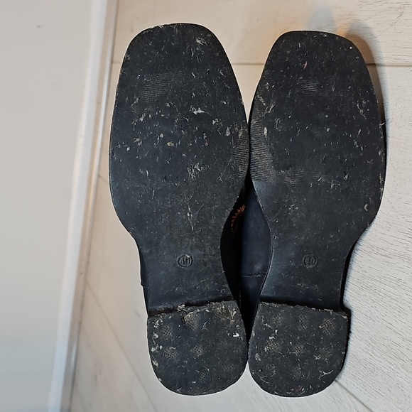 Sunflower Embroidered Cowboy Boots Black Faux Leather Size 40/US 8 (Runs Small) - Picture 7 of 9